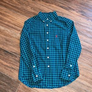 Boys Plaid Button-Up Dress Shirt